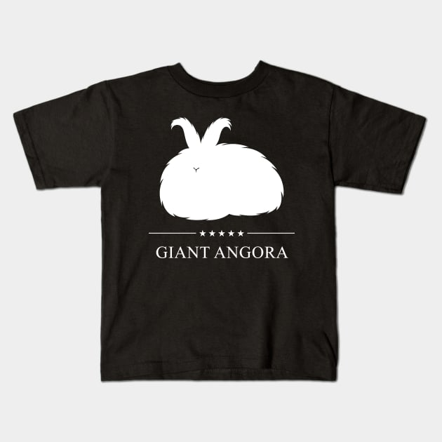 Giant Angora Rabbit White Silhouette Kids T-Shirt by millersye